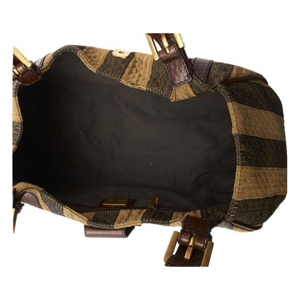 SOLD! Authentic FENDI FF Logo Pequin Bag Baguette Boston - Picture 5 of 7